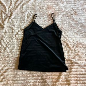 Old Navy Black Velour V-Neck Tank Top - Size M